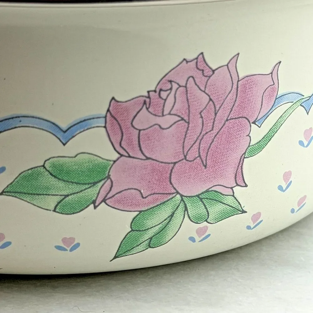 Vintage Tabletops Unlimited Floral Graphic Vitroceramic Bowl Cottagecore 80s